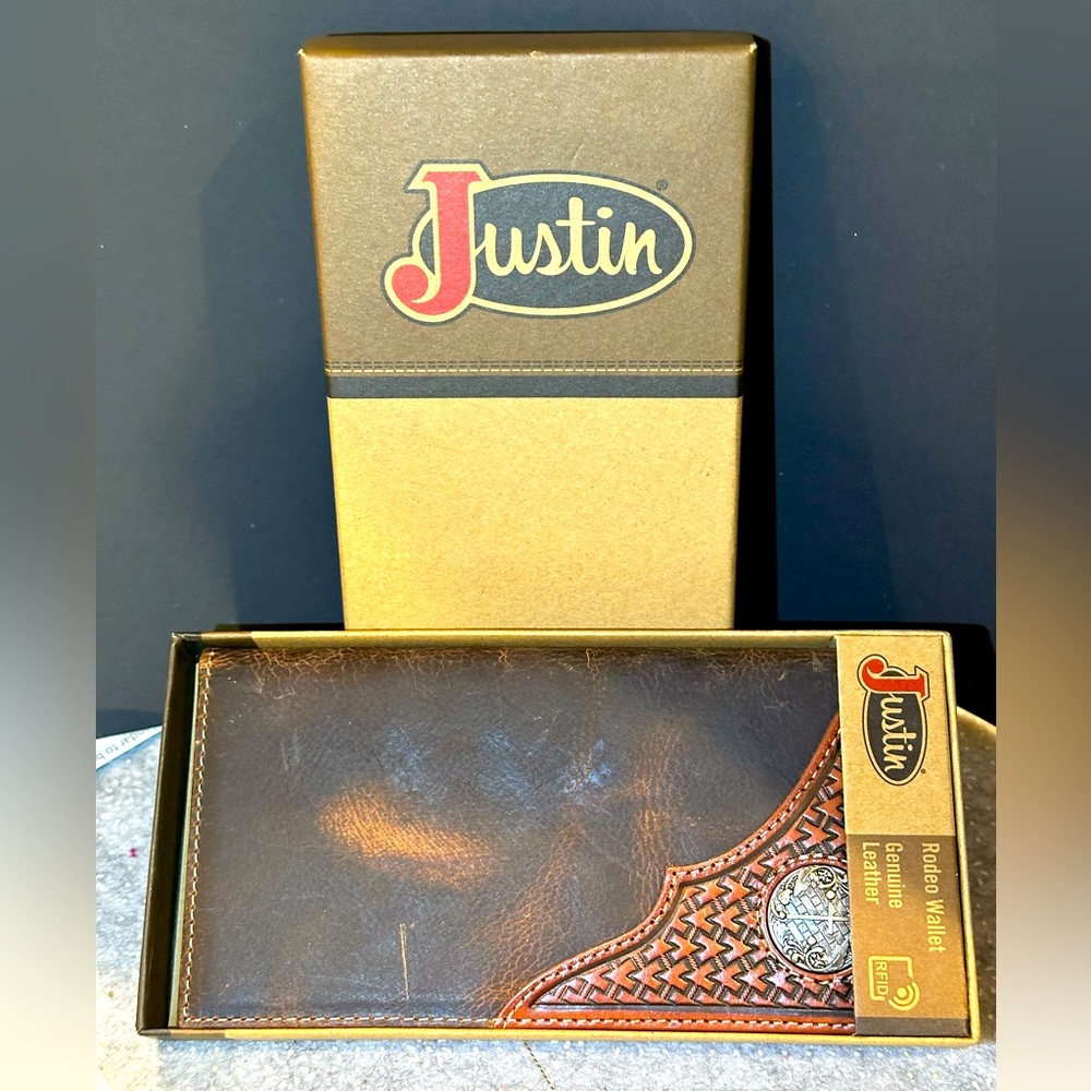 JUSTIN MEN'S RODEO WALLET - LEATHER